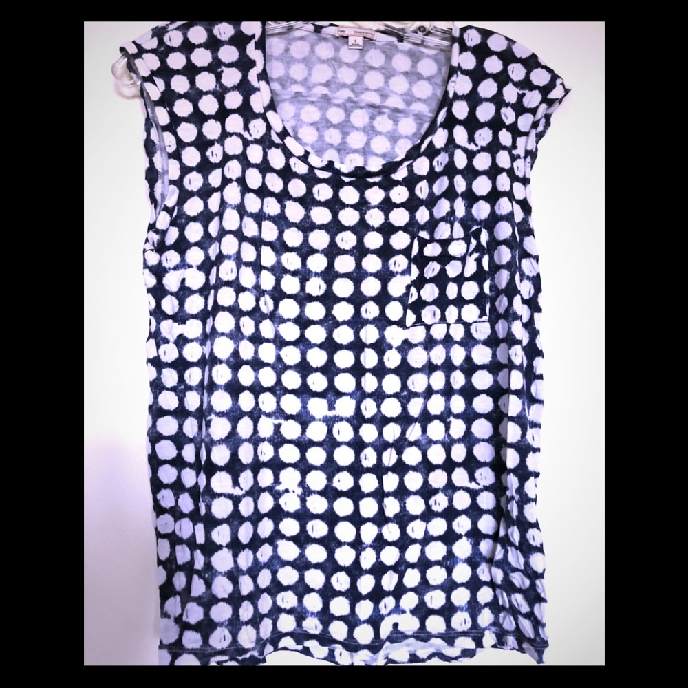 GAP white and blue tank top